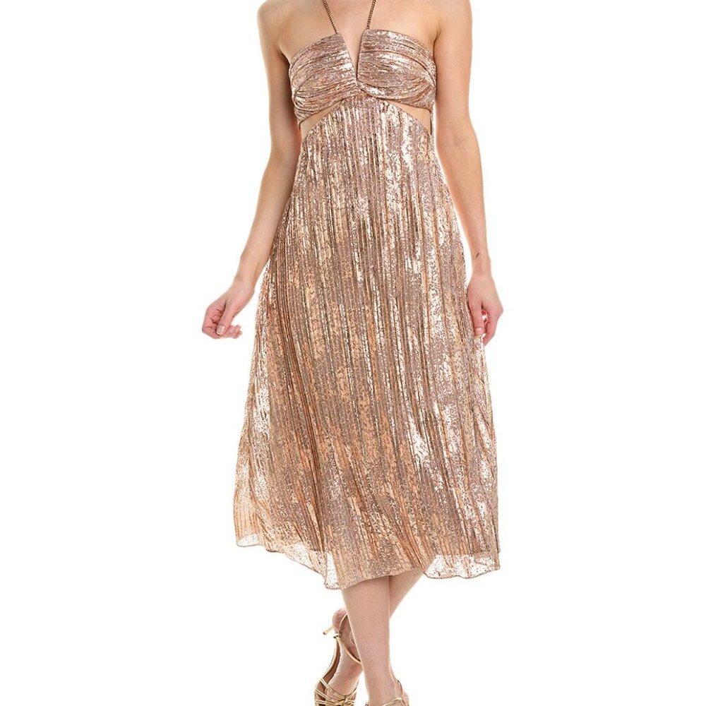 NWT Liv Foster Foil Gold Dress, Size 6!